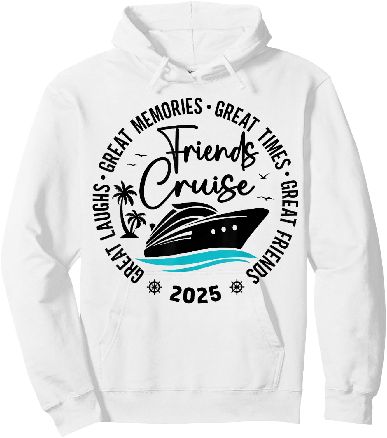 Friends Cruise 2025 Vacation Trip Cruising Friends Matching Hoodie - Hoodie | White
