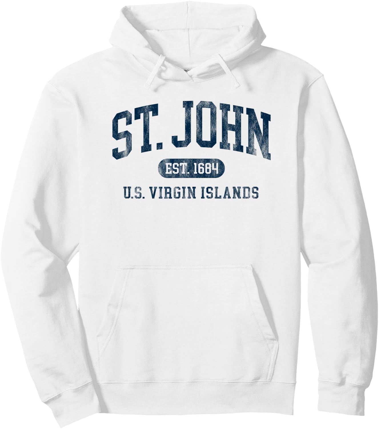 Vintage St John USVI Est 1684 Souvenir Throwback Hoodie - Hoodie | White