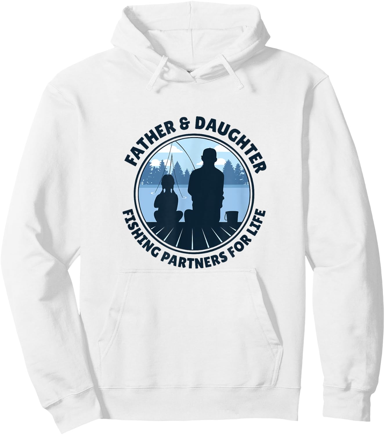 Father and Daughter Fishing Partners For Life Hoodie - Hoodie | White