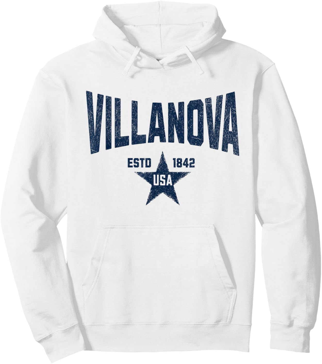 Visit Blue Villanova Pennsylvania Vintage Athletic Souvenir Hoodie - Hoodie | White