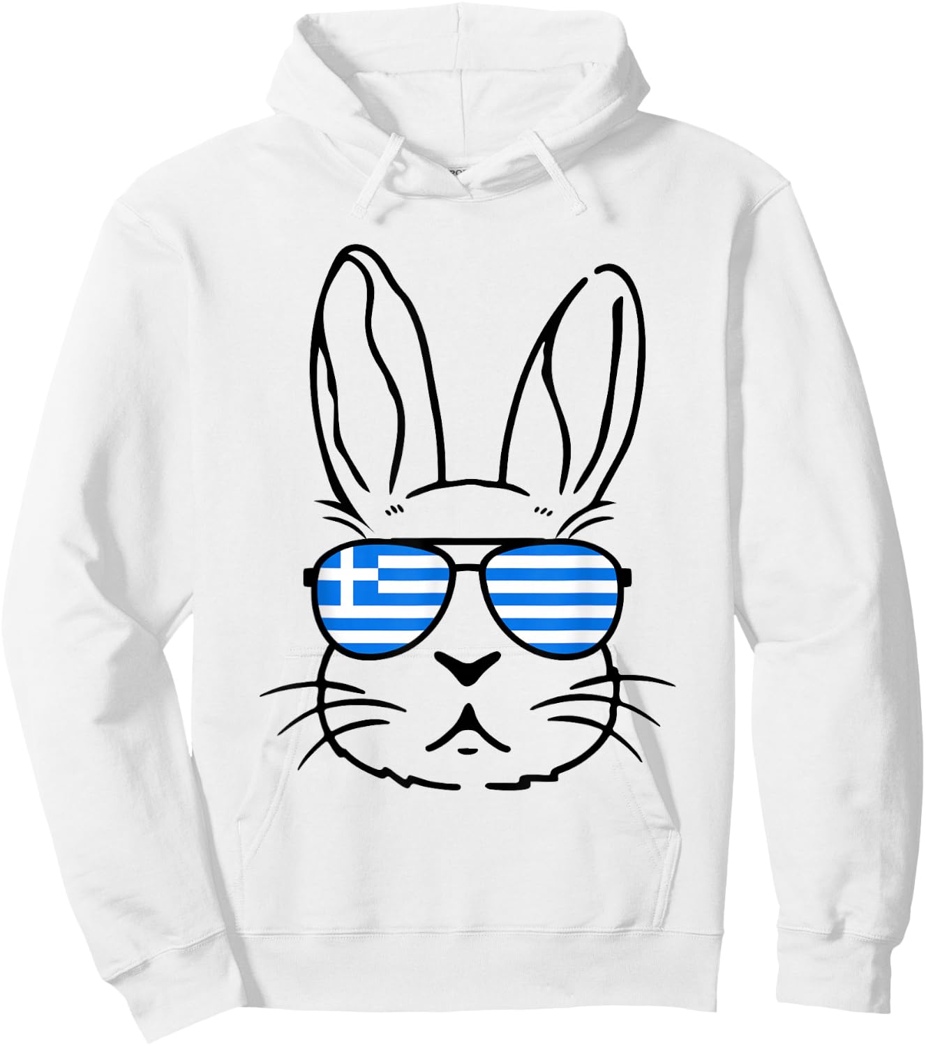Greek Easter 2026 Greece Flag Bunny Funny Greek Easter Kids Hoodie - Hoodie | White