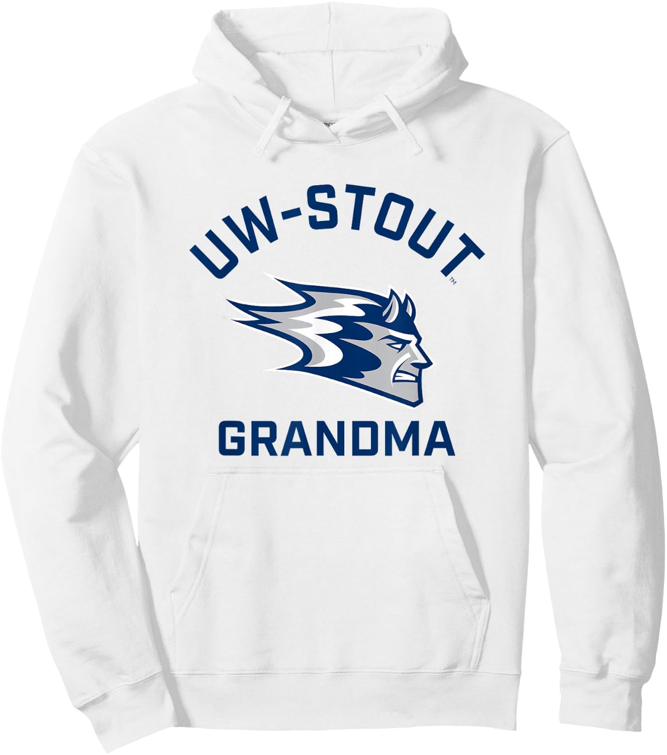 University of Wisconsin-Stout Blue Devils Arched Grandma Hoodie - Hoodie | White