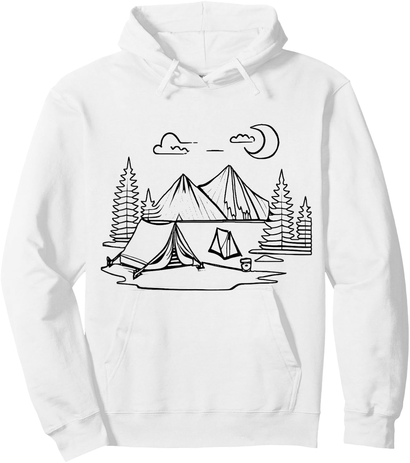 Tent camp Camping coloring and painting yourself coloring Hoodie - Hoodie | White