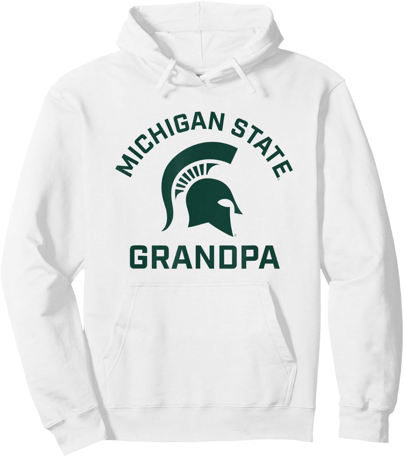 Michigan State MSU Spartans Arched Grandpa Hoodie - Hoodie | White
