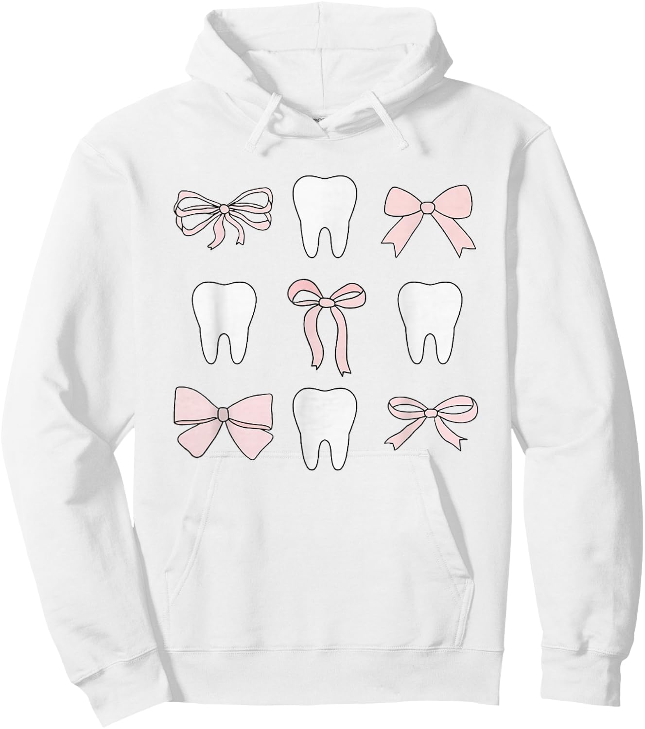 Retro Coquette Pink Girly Dental Hygiene Teeth Graduation Hoodie - Hoodie | White