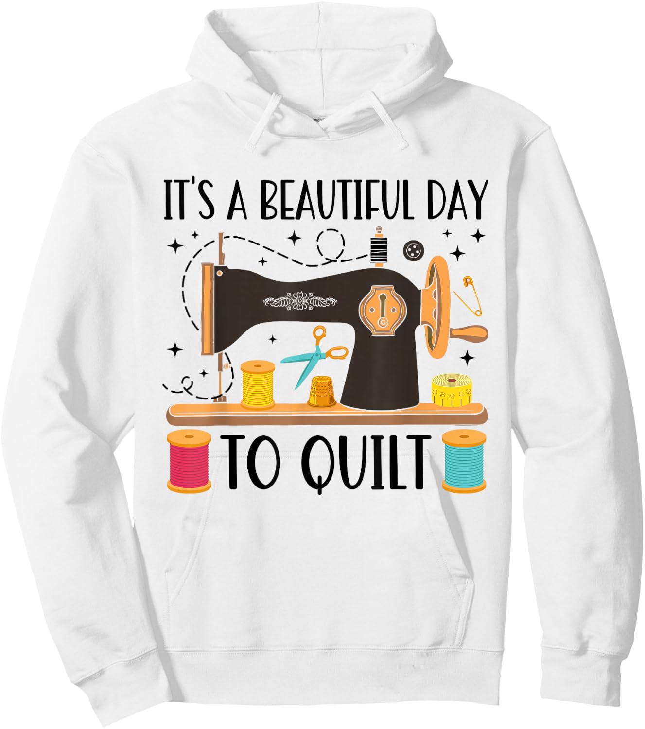 Funny Quilting Sewing Girls Fabric Quilt Quilter Hoodie - Hoodie | White