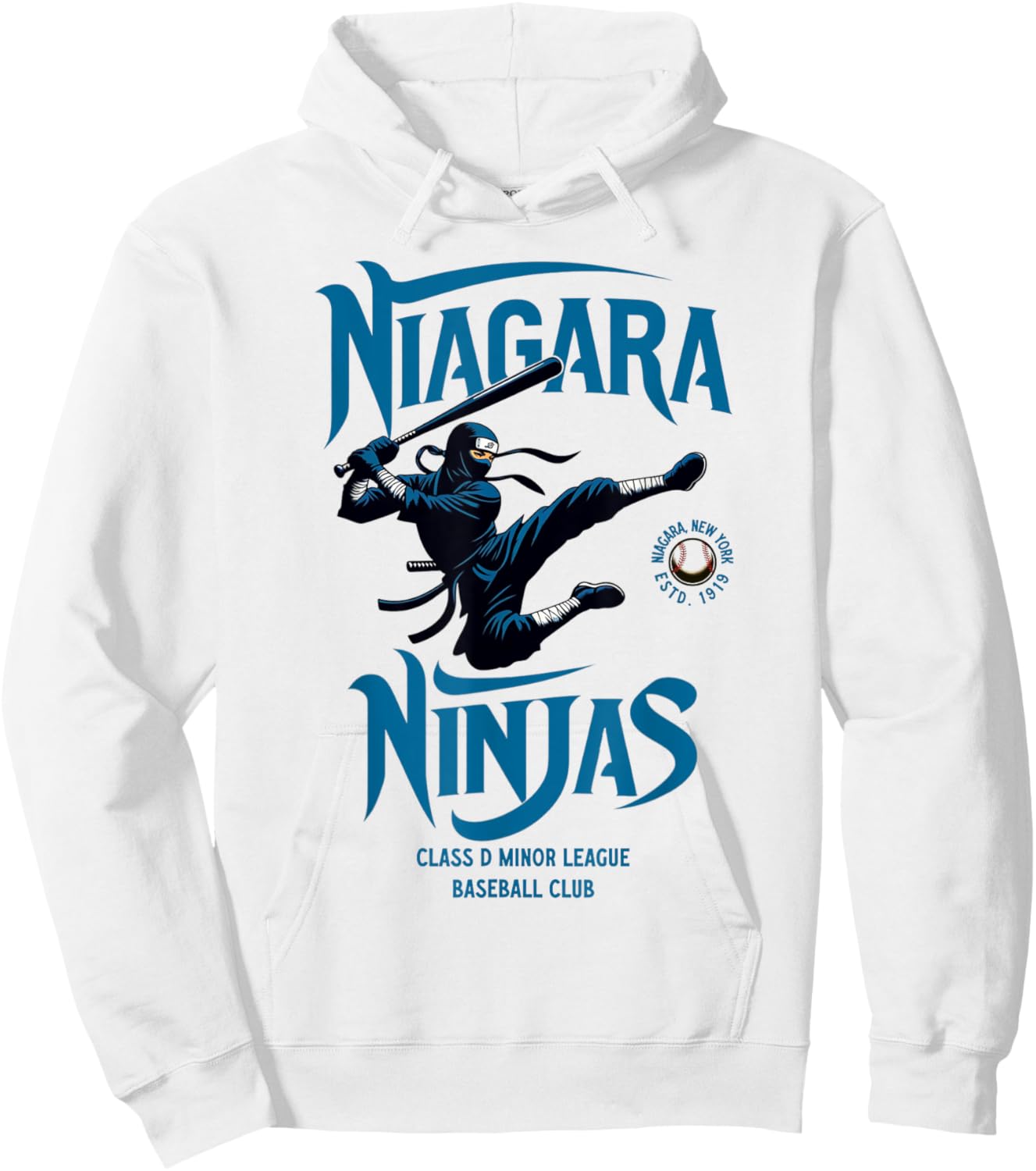 Niagara Ninjas Retro Minor League Baseball Team Hoodie - Hoodie | White