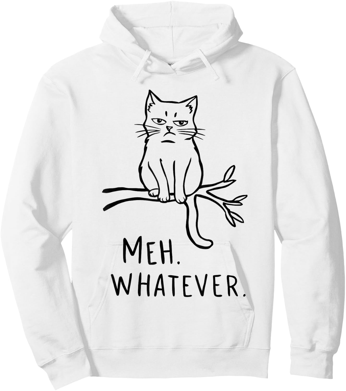 Meh Whatever Cat Lover Cat Owner Hoodie - Hoodie | White