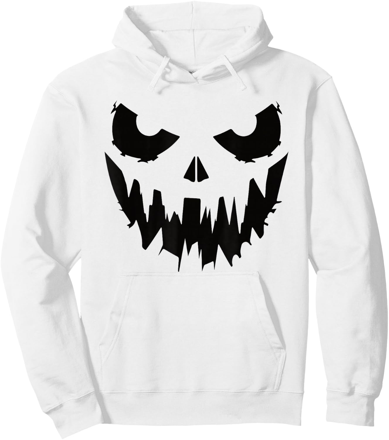 Scary Pumpkin Face Jack O Lantern Halloween Men Women Kids Hoodie - Hoodie | White