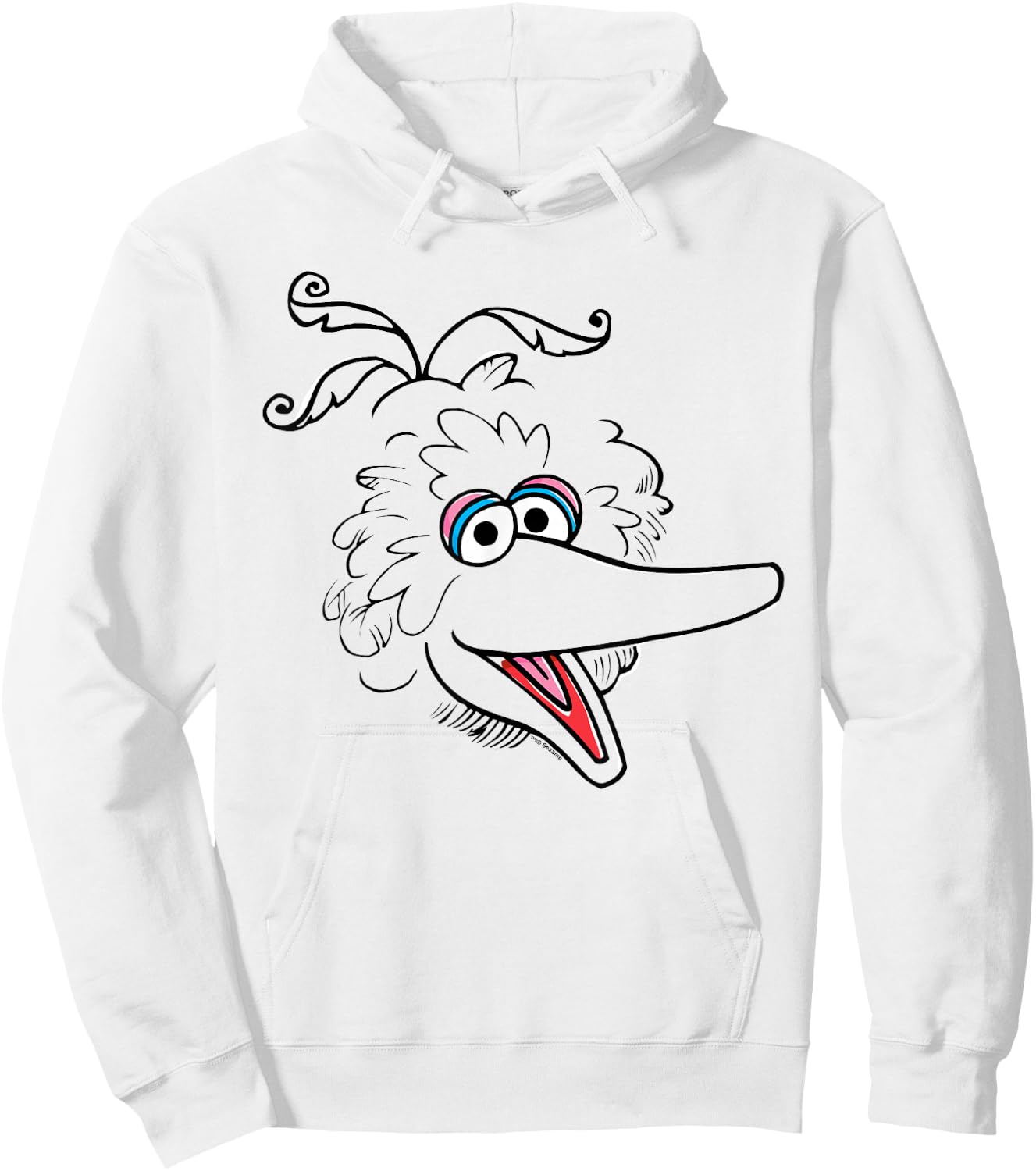 Sesame Street Big Bird Retro Sketch Face Halloween Costume Hoodie - Hoodie | White