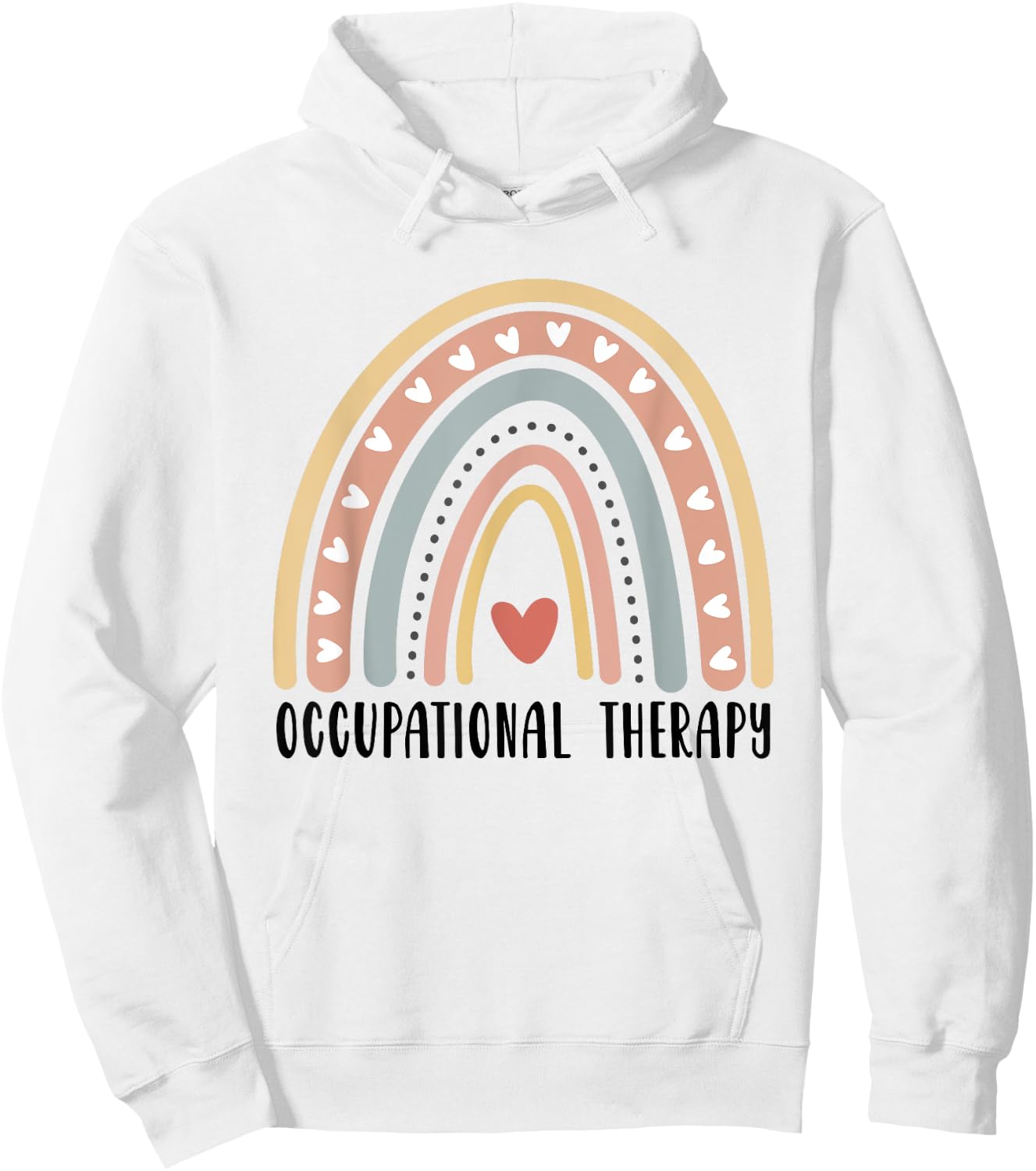 Occupational Therapy OT Month Therapist Boho Rainbow Hoodie - Hoodie | White