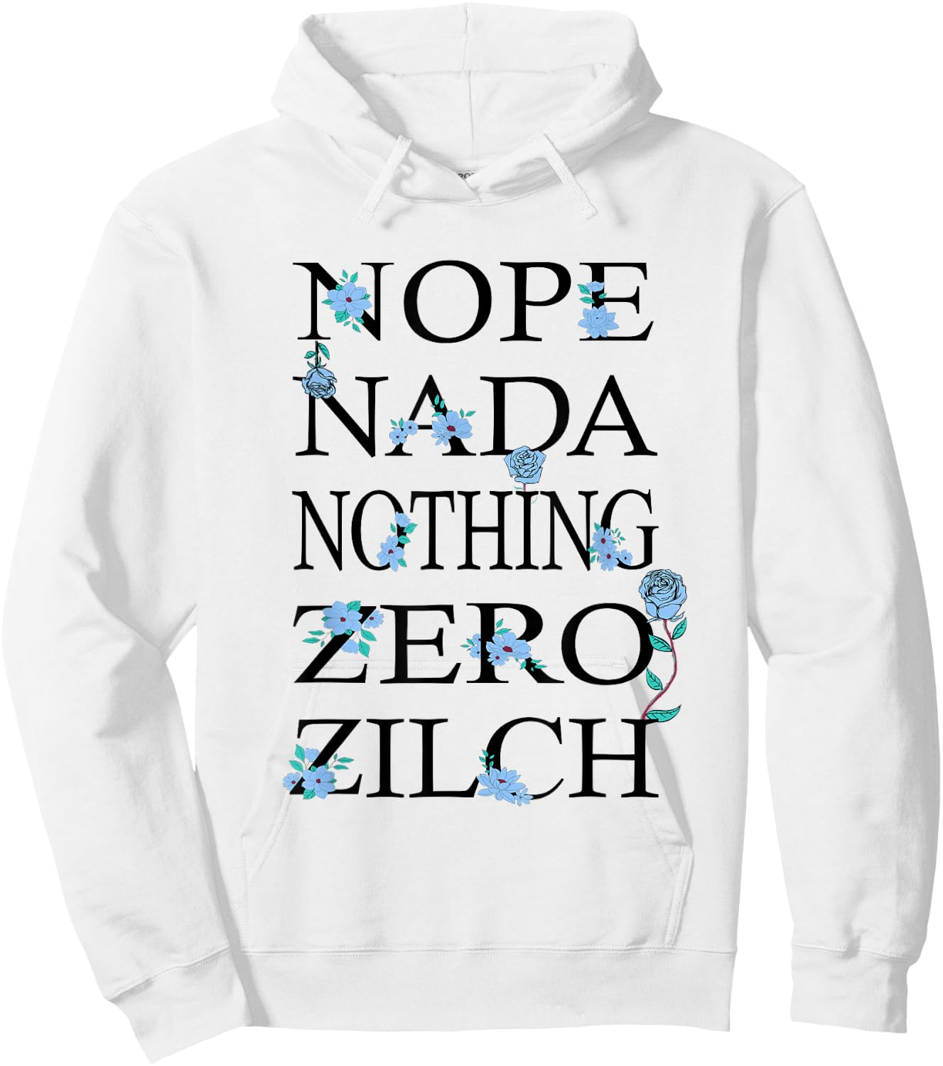 Blue Got Nothing For You Blue Graphic Light Hoodie - Hoodie | White