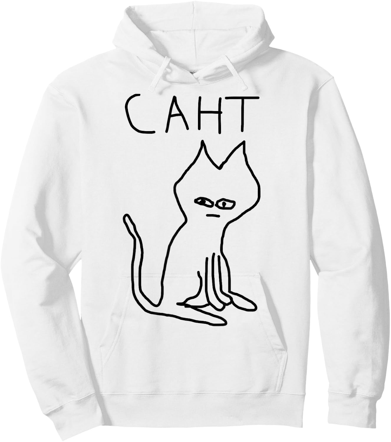 Caht Meme Terribly Drawn Cringe Cat Graphic Weird Absurd Hoodie - Hoodie | White