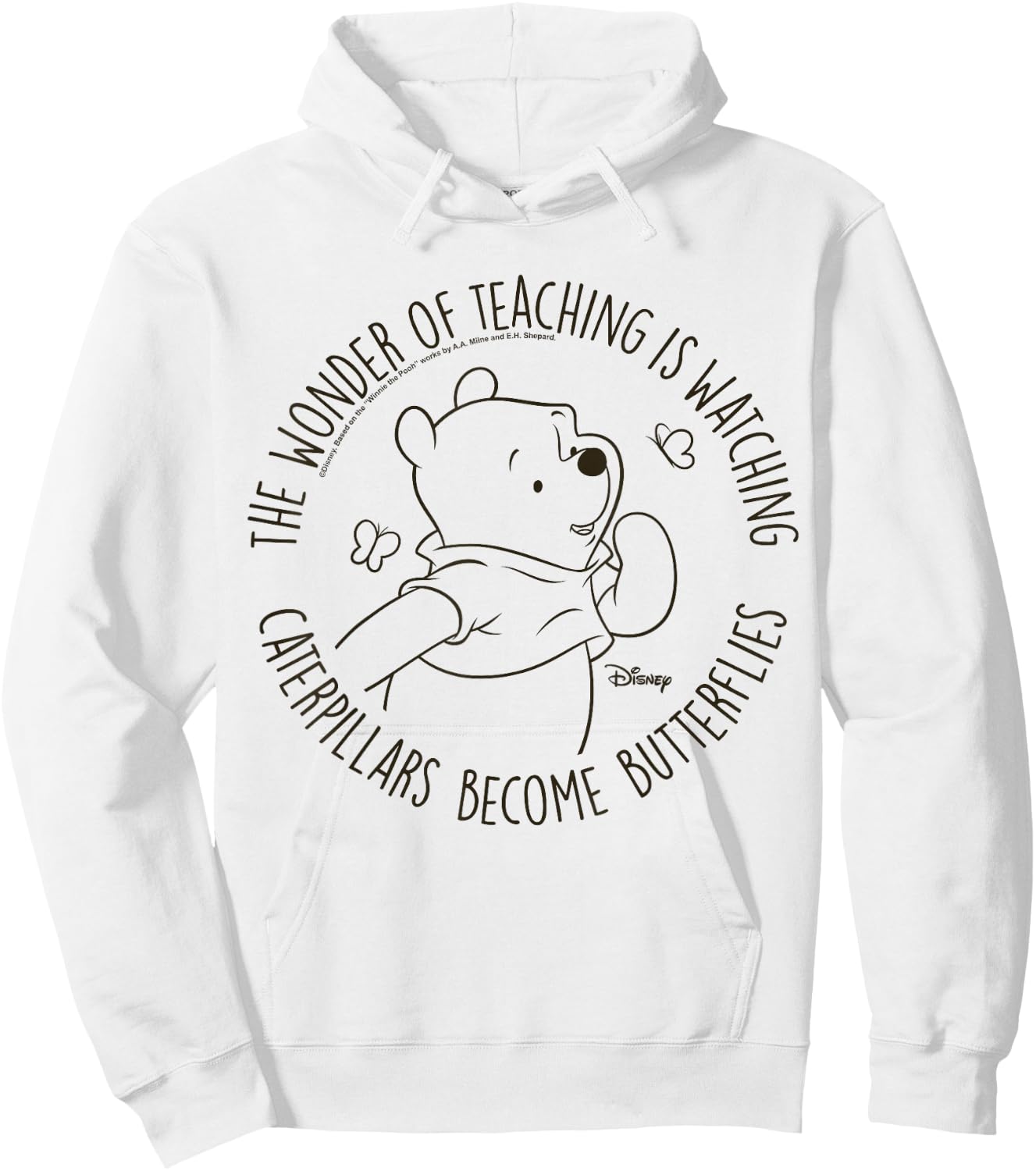 Winnie The Pooh - Pooh Caterpillars Become Butterflies Hoodie - Hoodie | White
