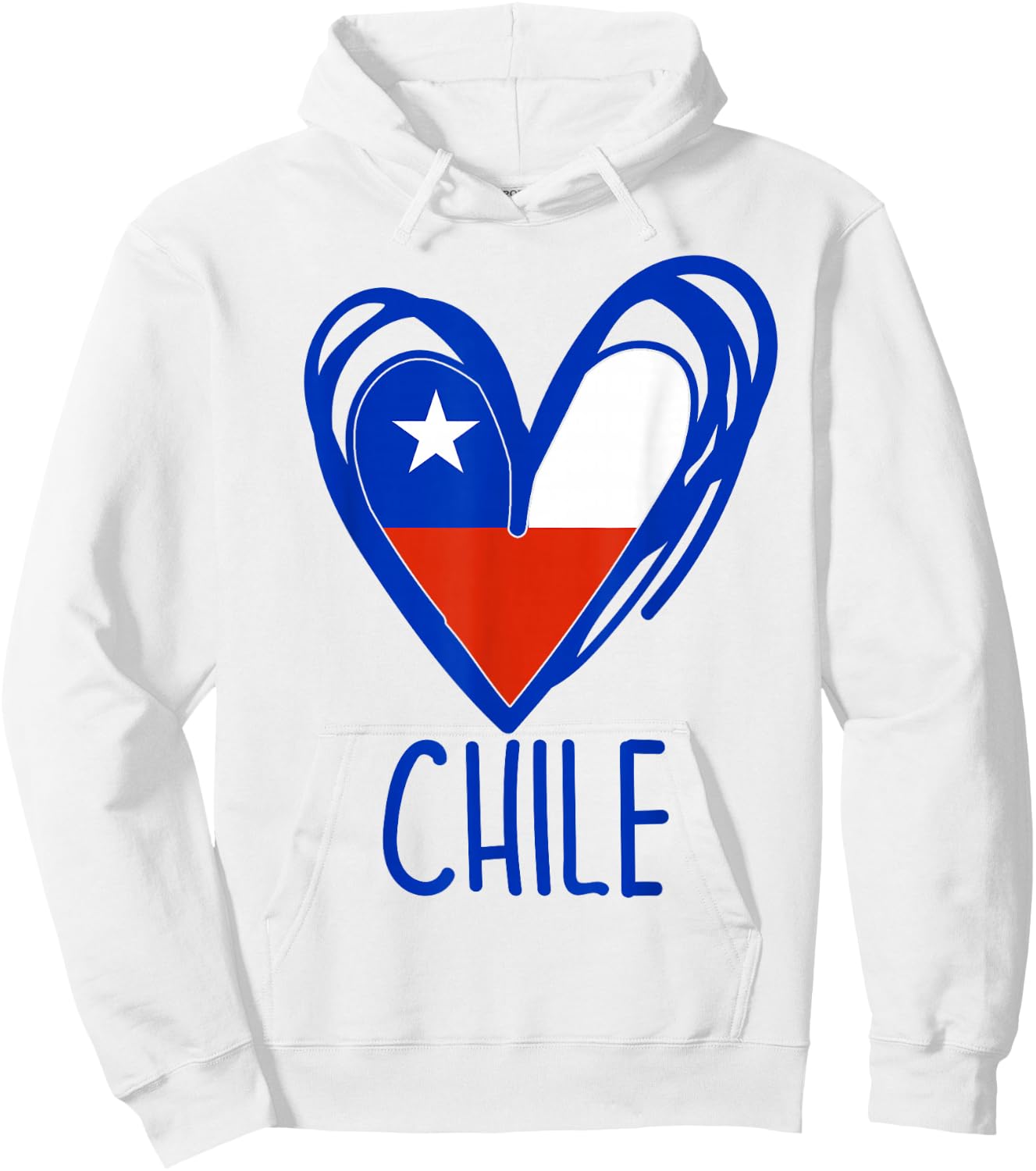Patriotic Chile Flag Heart Graphic Chilean Pride Kids Girls Hoodie - Hoodie | White