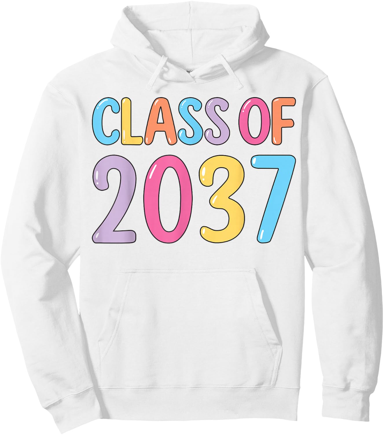 Class of 2037 Grow With Me K to 12 Grade Handprints On Back Hoodie - Hoodie | White