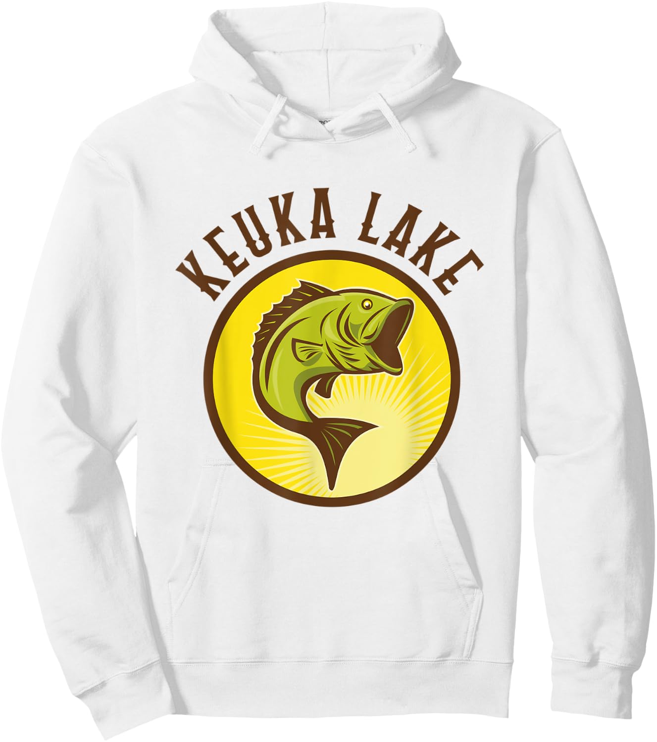 Keuka Lake Largemouth Bass Fishing Hoodie - Hoodie | White