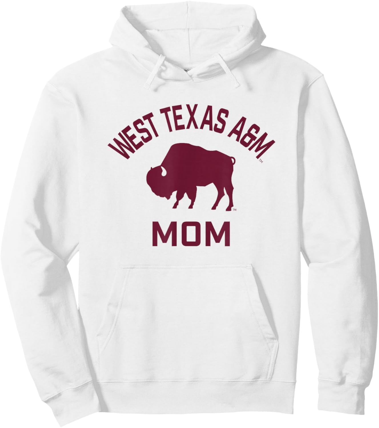 West Texas A&M WTAMU Buffaloes Arched Mom Hoodie - Hoodie | White