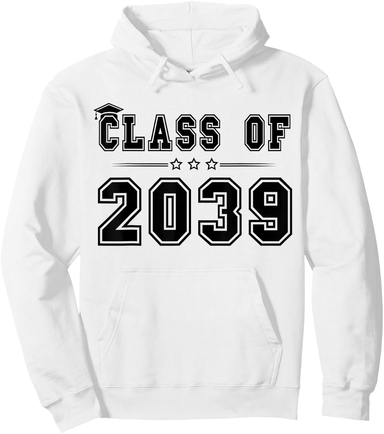 Class of 2039 Grow With Me Graduation Handprint On Back Hoodie - Hoodie | White
