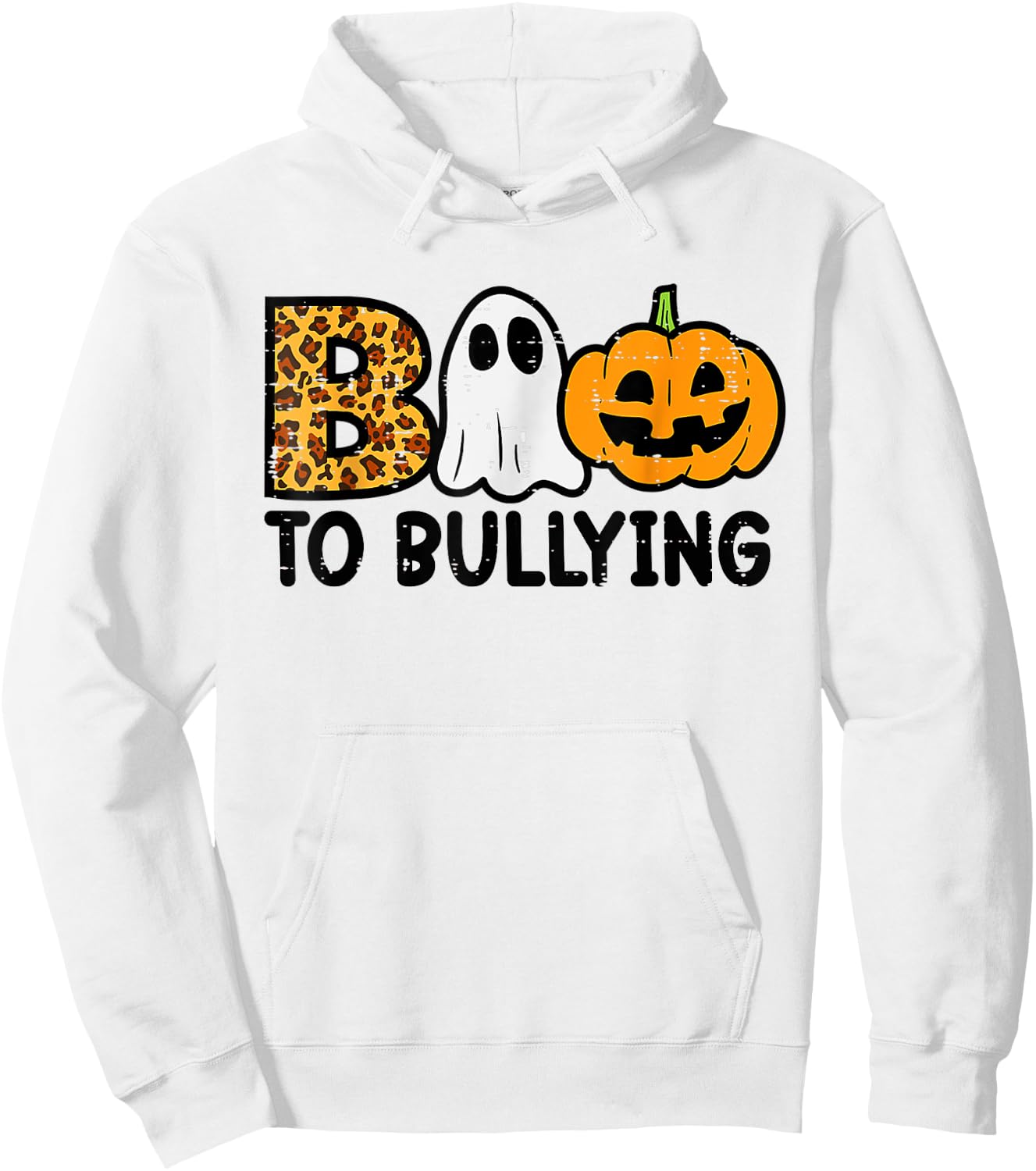 Boo to Bullying Halloween Ghost Anti Bully Unity Day Orange Hoodie - Hoodie | White