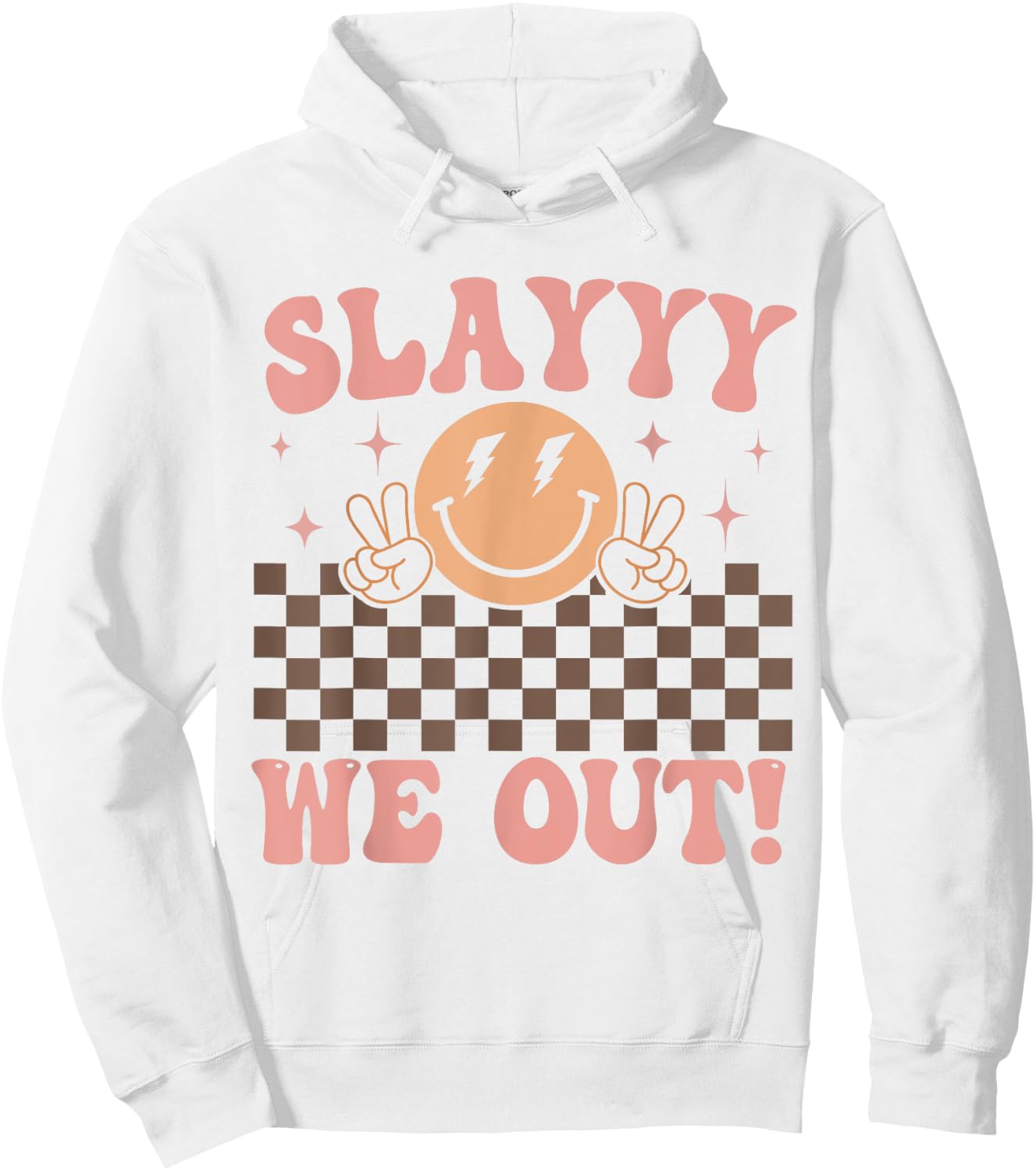 Slay We Out for Summer Girls Last Day of School Smiling face Hoodie - Hoodie | White