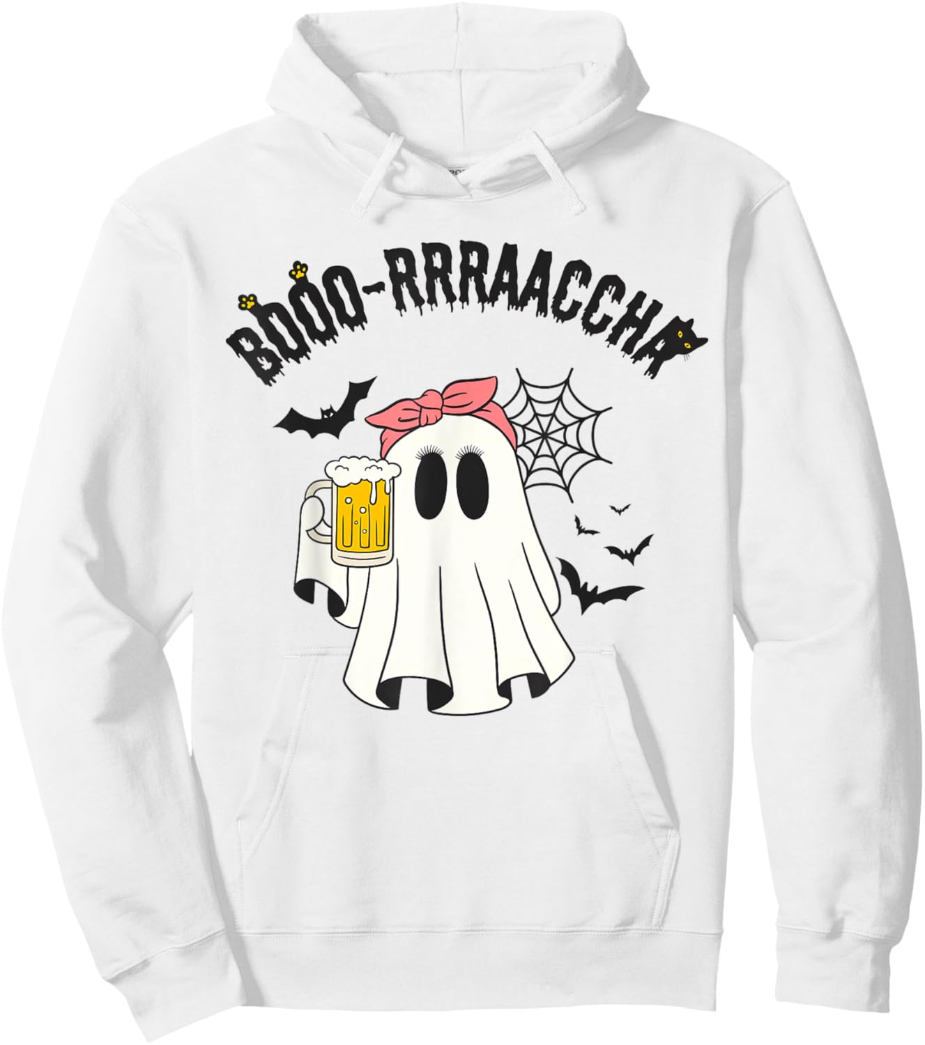 Boo-racha Funny Halloween Ghost Beer Design Borracha Funny Hoodie - Hoodie | White