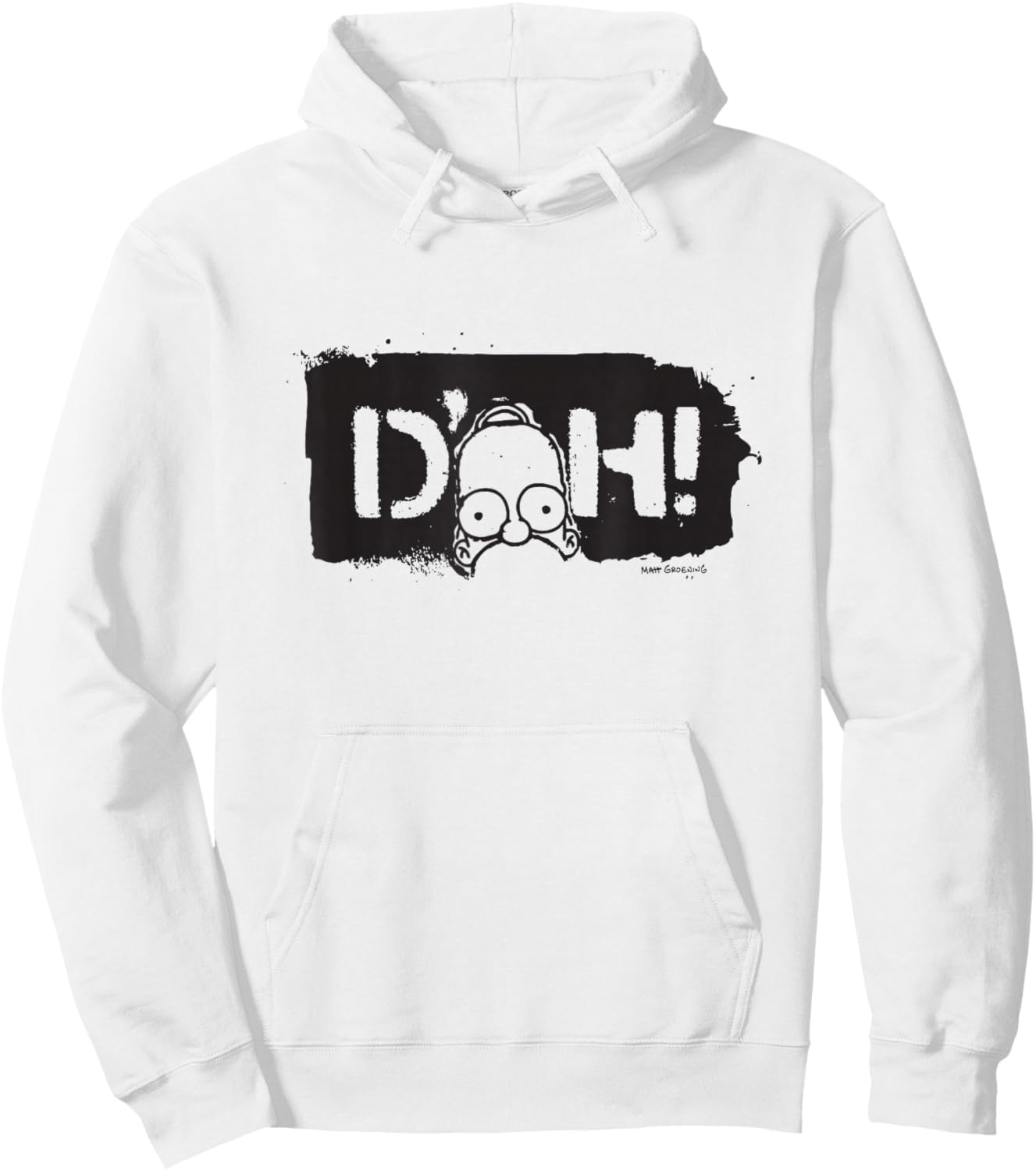The Simpsons Homer Iconic Phrase D'OH Graffiti Big Logo Hoodie - Hoodie | White
