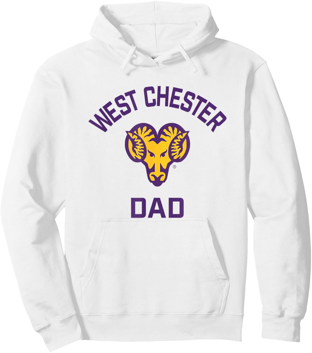 West Chester University Golden Rams Arched Dad Hoodie - Hoodie | White