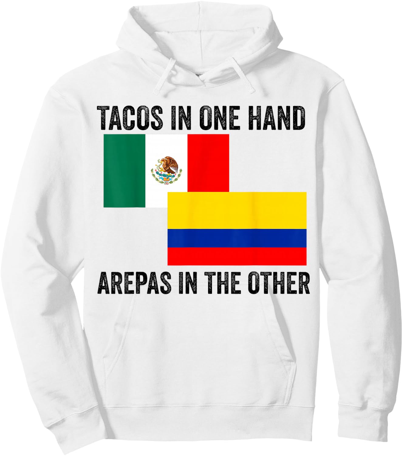 Half Colombian Half Mexican Flag 1/2 Heritage Pride Hoodie - Hoodie | White