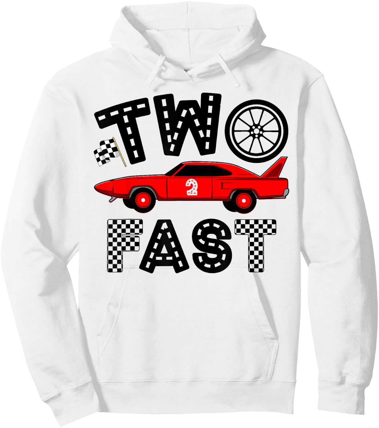 Two Fast 2 Curious Birthday 2 Years Old B-day Funny Hoodie - Hoodie | White