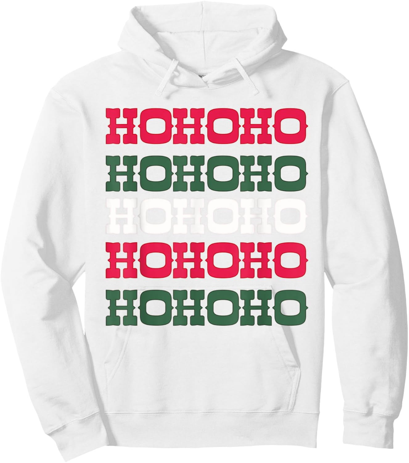 Western Aesthetic Christmas Red White Green Hohoho Hoodie - Hoodie | White