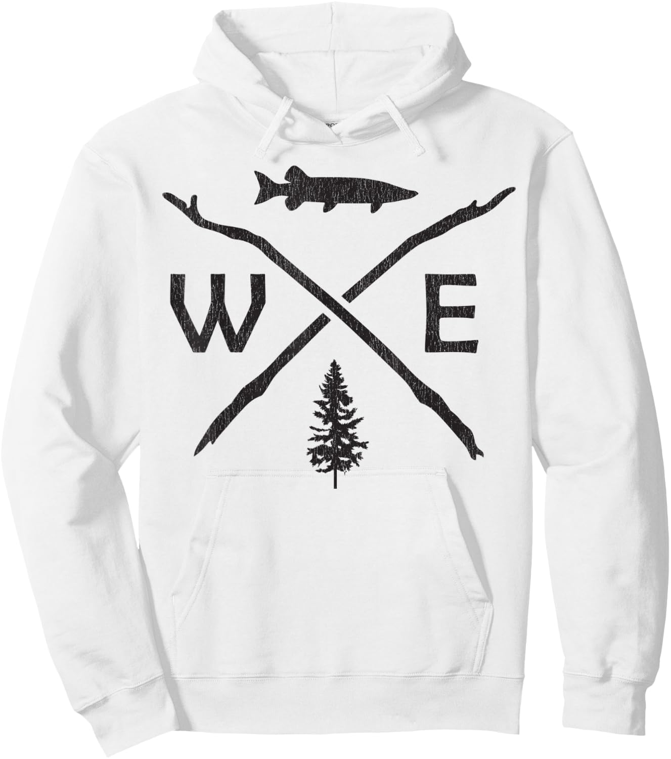 Musky Fishing - Muskie Compass Outdoor Fisherman Gift Hoodie - Hoodie | White