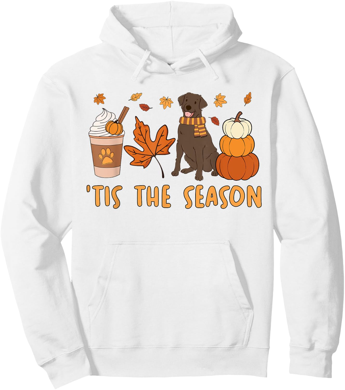 Tis The Season Labrador Retriever Fall Autumn Pumpkin Coffee Hoodie - Hoodie | White