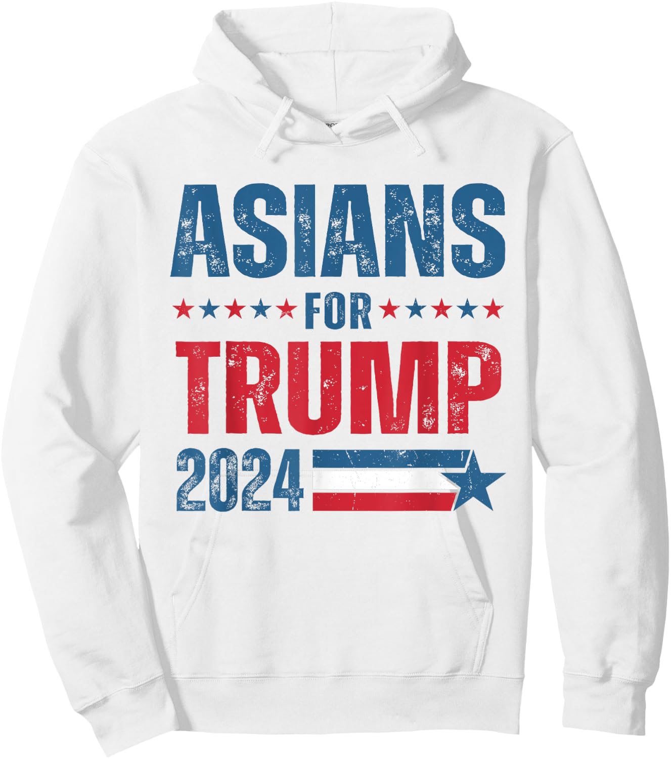 Asians For Trump 2024 Respublican US Flag Hoodie - Hoodie | White