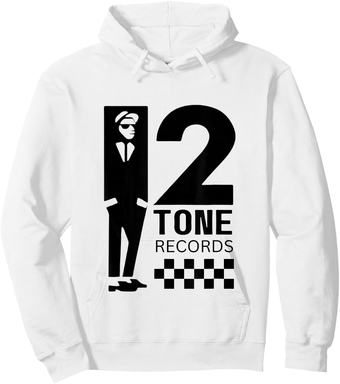 Two Tone Ska Music Checkerboard Hoodie - Hoodie | White