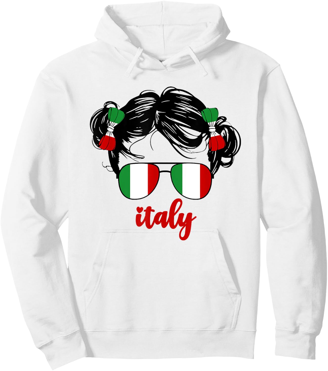 Cute Italian Girl For Kids Pride Italia Italy Flag Girls Hoodie - Hoodie | White