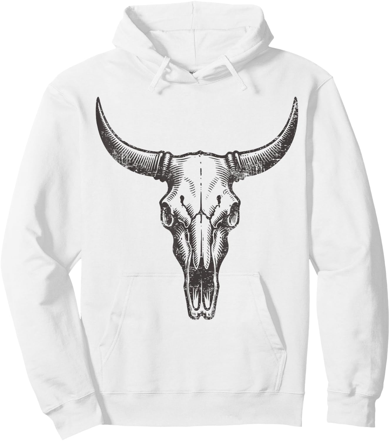 Vintage Western Cow Skull Rustic Country Men Women Graphic Hoodie - Hoodie | White