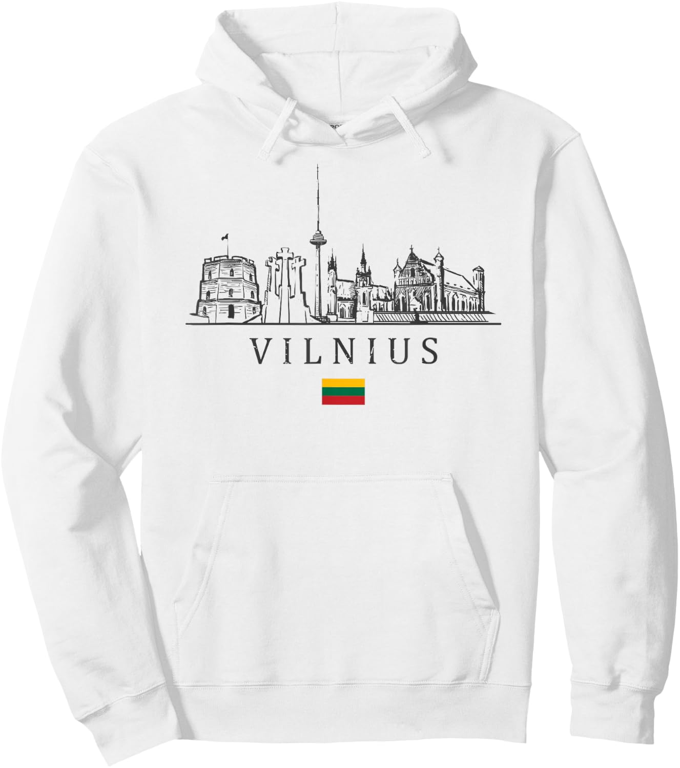 Vintage Vilnius Lithuania Vacation | Lithuania Lover Hoodie - Hoodie | White