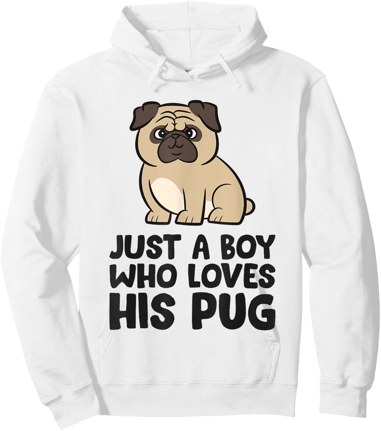 Just A Boy Who Loves His Pug Hoodie - Hoodie | White