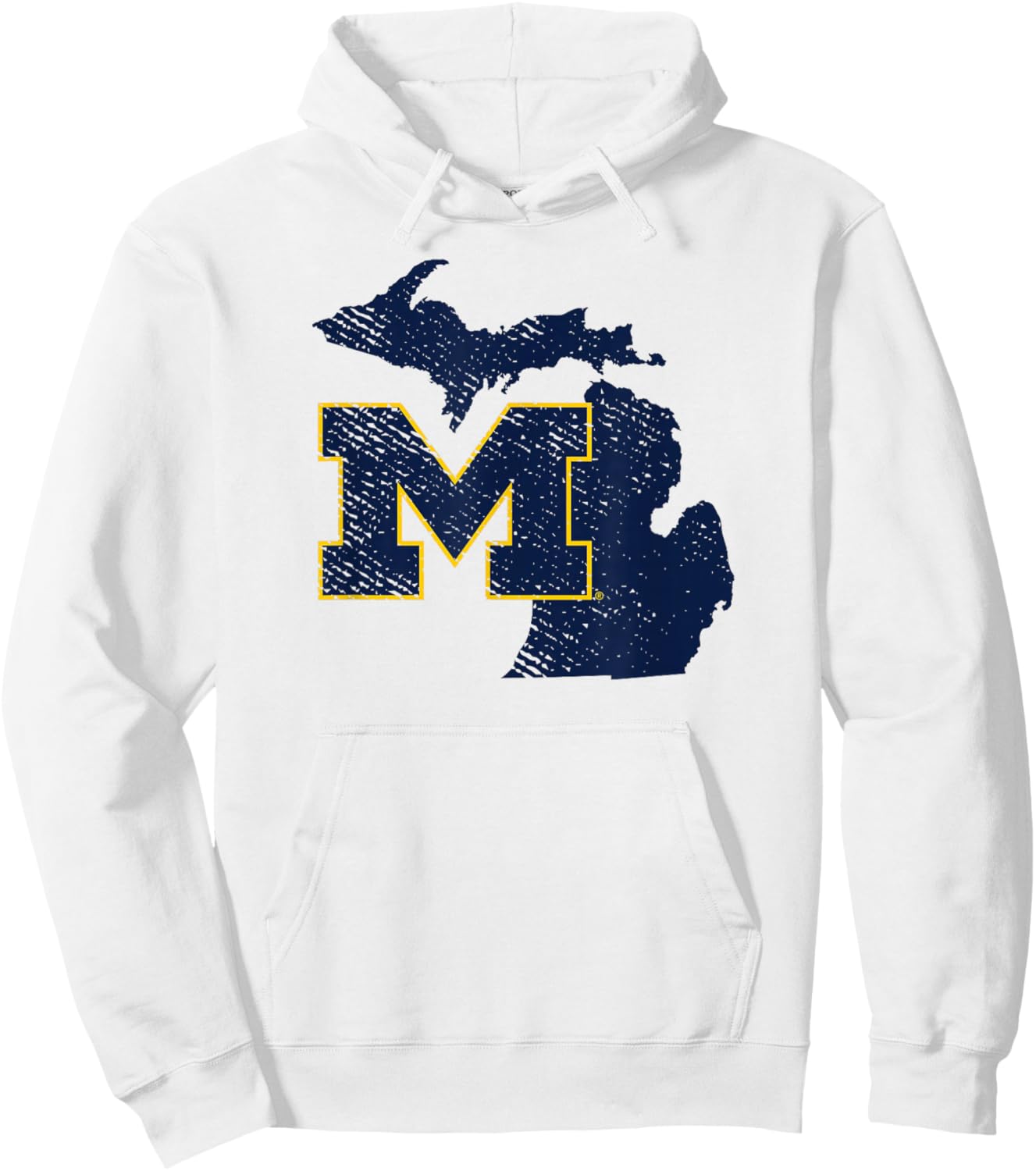 University of Michigan Wolverines U of M State Shape Hoodie - Hoodie | White