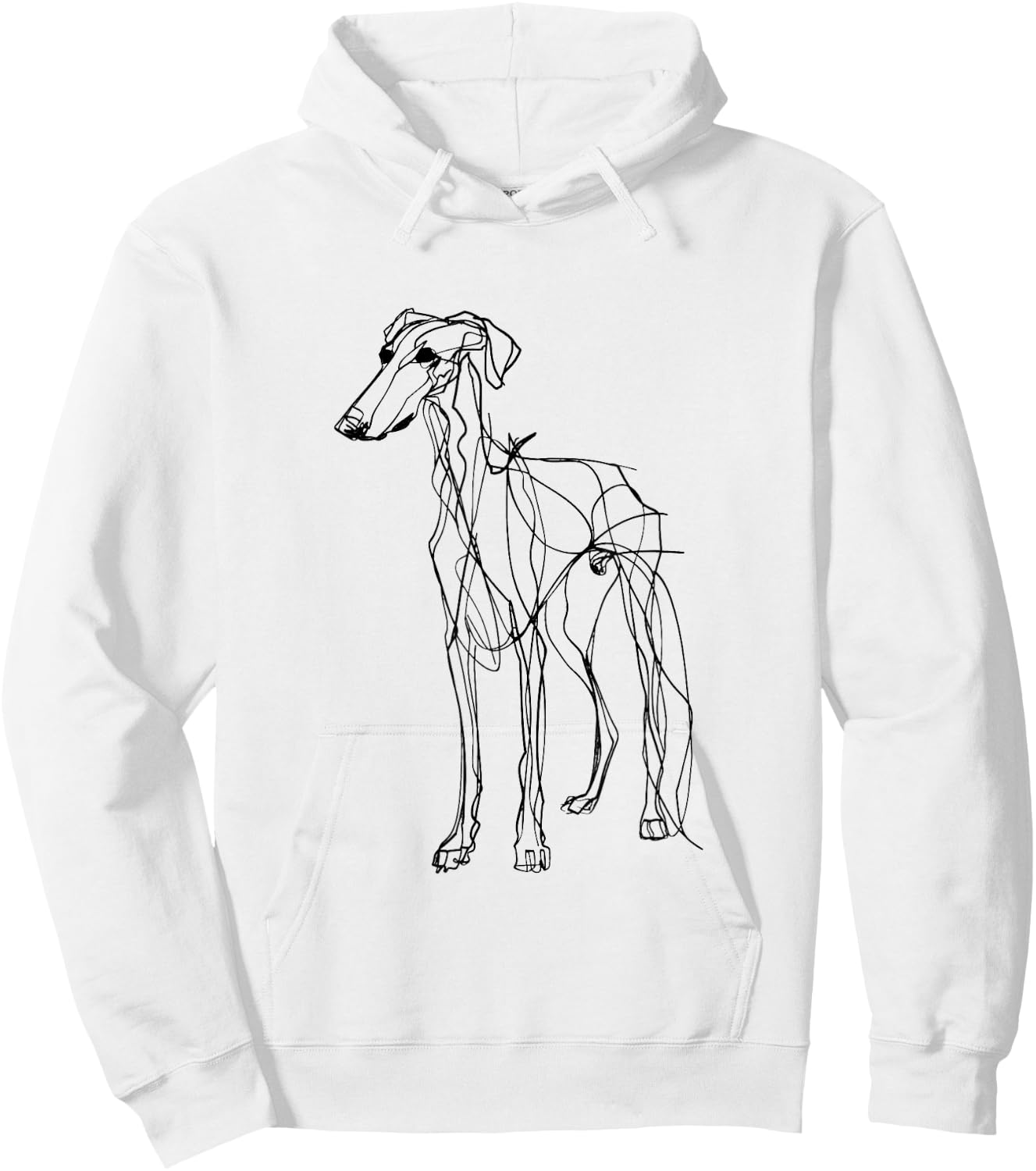 Silken Windhound Dog Line Art Minimalist Mom Dad Hoodie - Hoodie | White