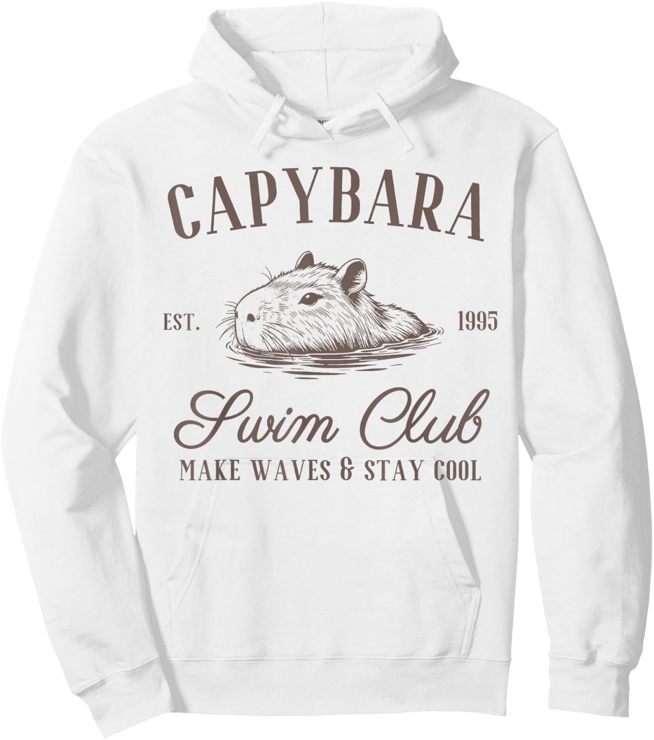 Capybara Swim Club Awesome Capybara, Funny Capybara Meme Hoodie - Hoodie | White