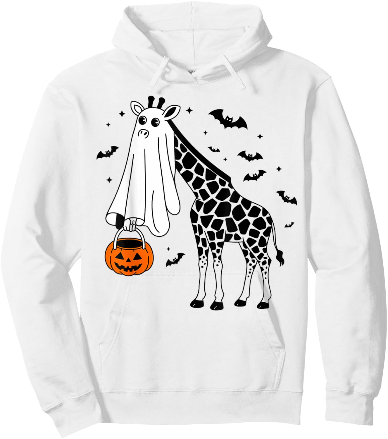 Funny Halloween Giraffe Ghost Costume Trick Or Treat Hoodie - Hoodie | White