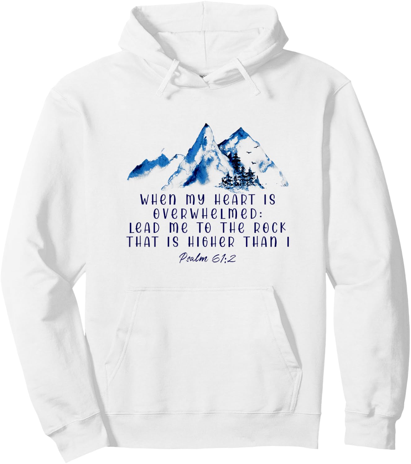 When My Heart Is Overwhelmed Leads Me To The Rock Christian Hoodie - Hoodie | White