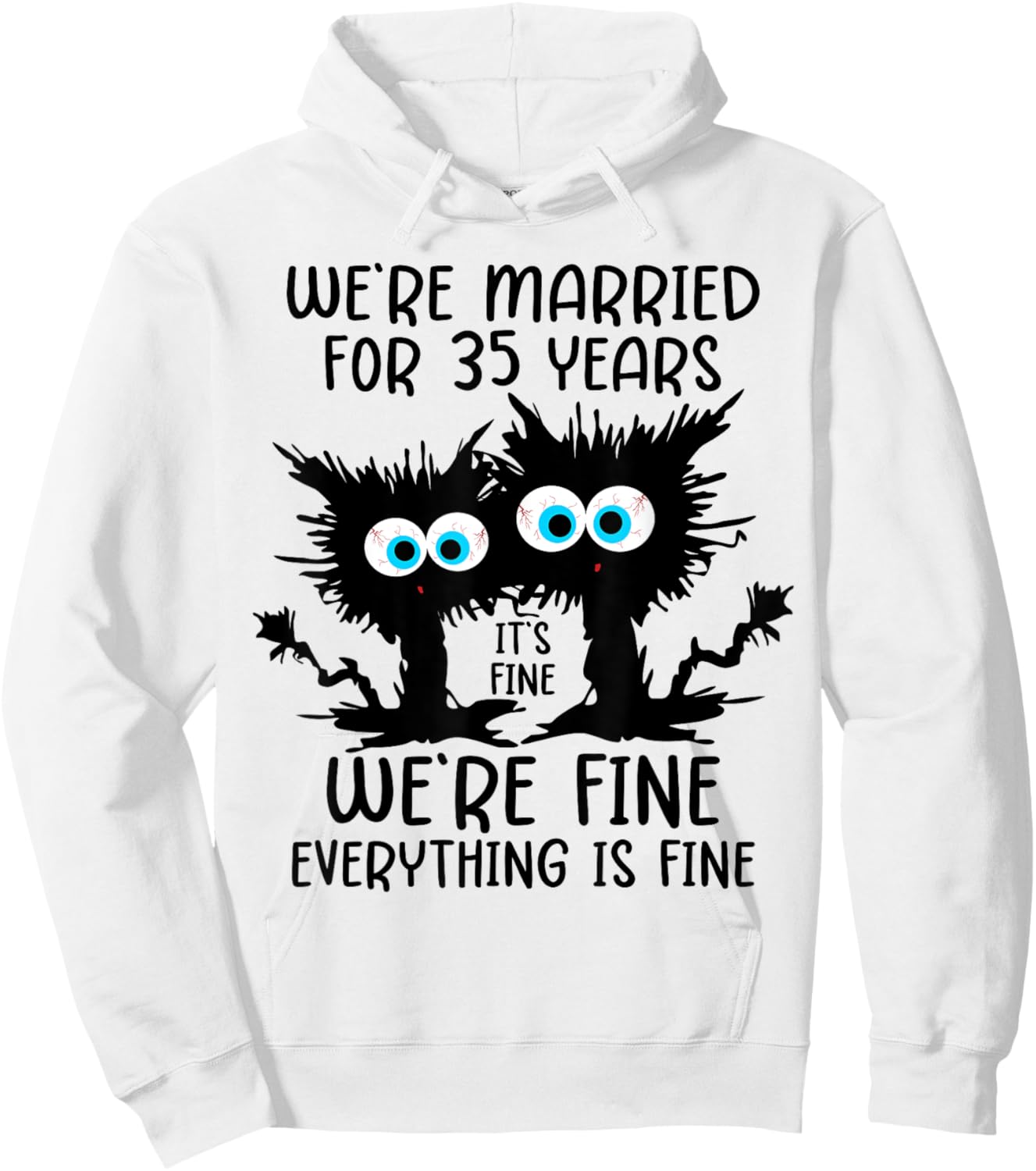 Coral Wedding We're Married For 35 Years Hoodie - Hoodie | White