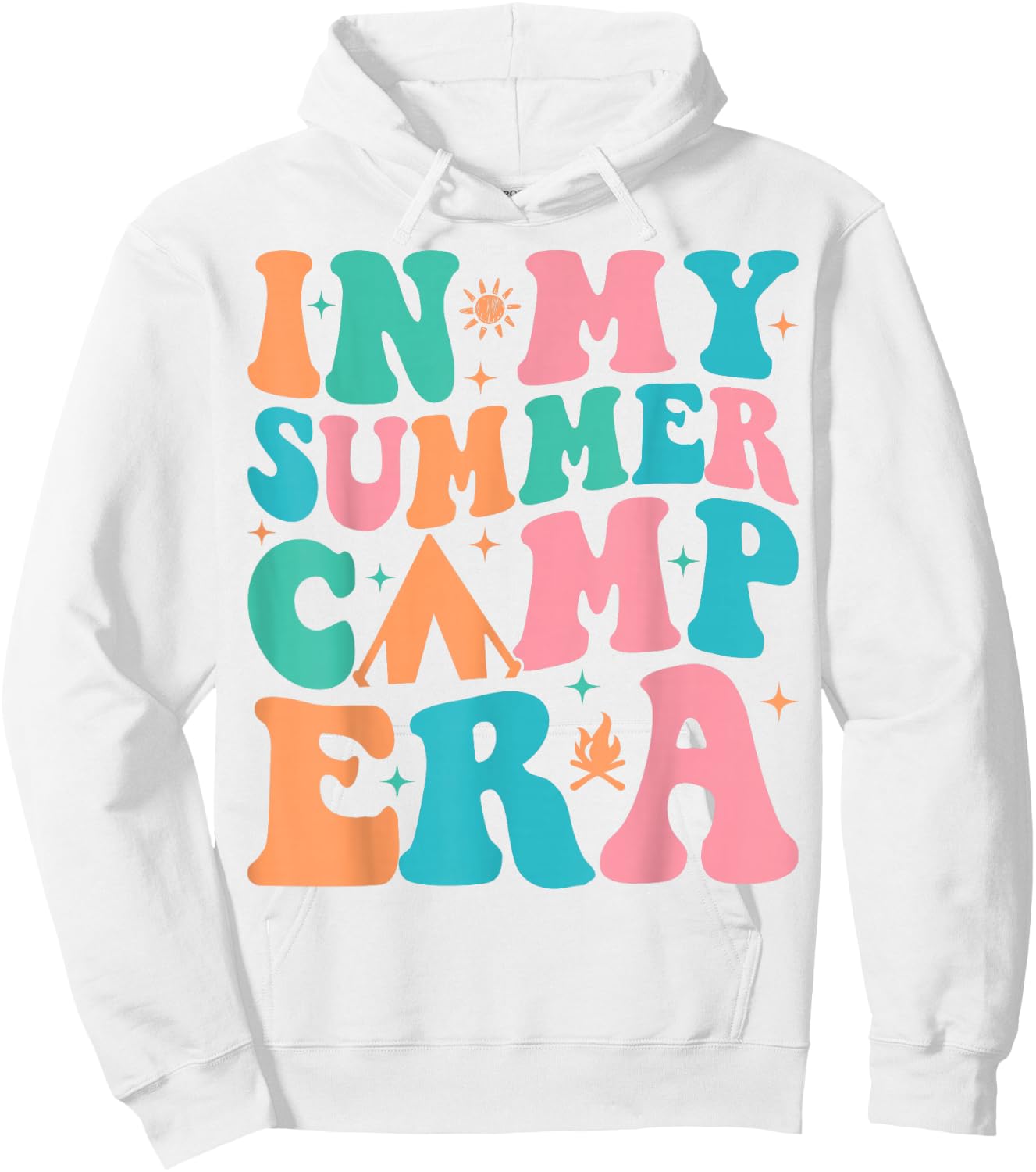 Groovy In My Summer Camp Era Camping Hoodie - Hoodie | White
