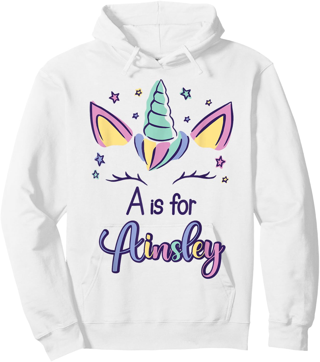 First Name Ainsley Personalized A Is For Ainsley Hoodie - Hoodie | White