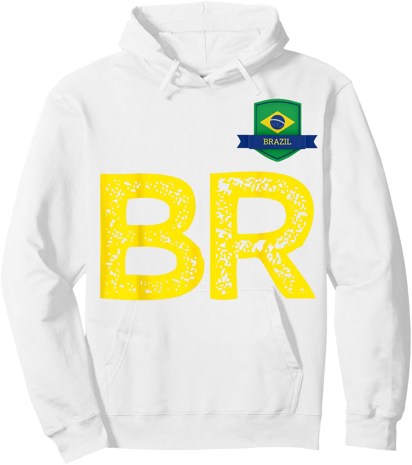 Brazil Human Flag Letter B and Letter R Brazil Hoodie - Hoodie | White