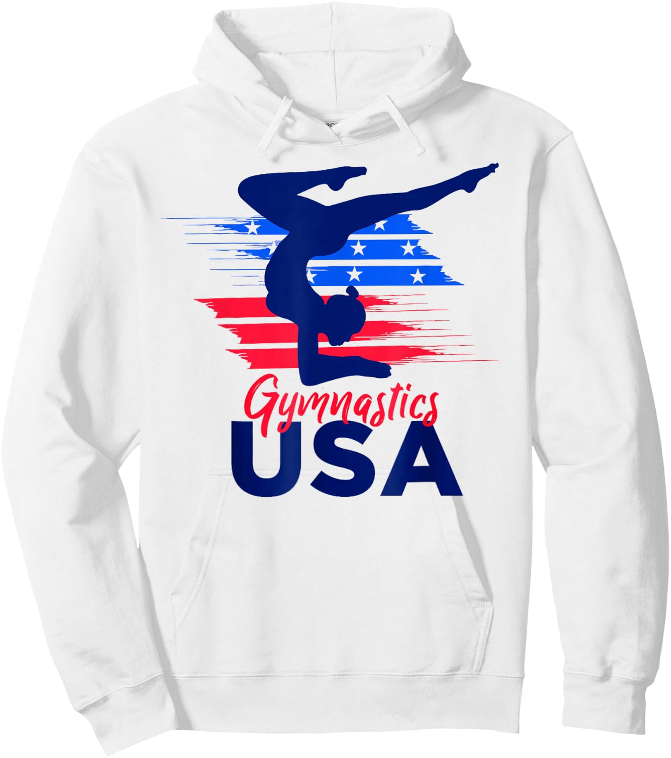 USA Flag Gymnastics USA Support Hoodie - Hoodie | White