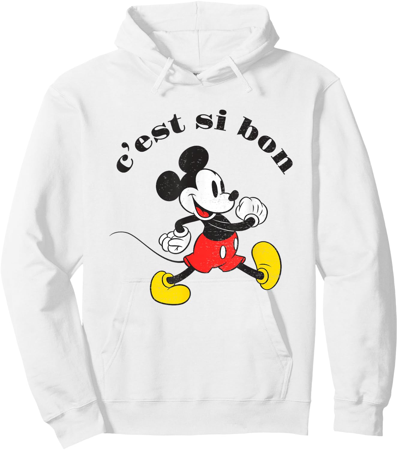 Disney Mickey And Friends Chest Si Bon Mickey Retro Poster Hoodie - Hoodie | White